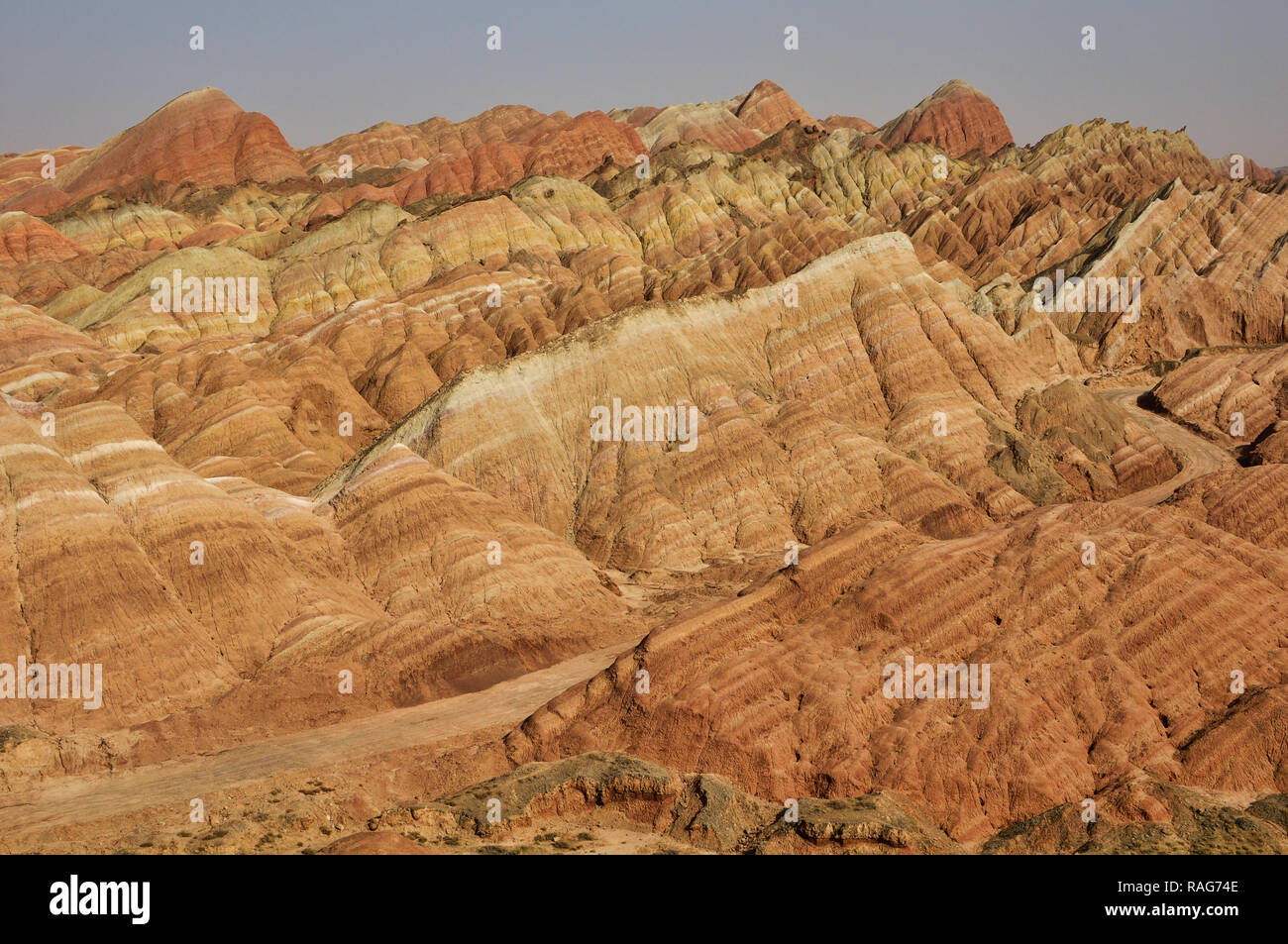 Danxia aus rotem Sandstein Berge in Zhangye, Gansu, China Stockfoto