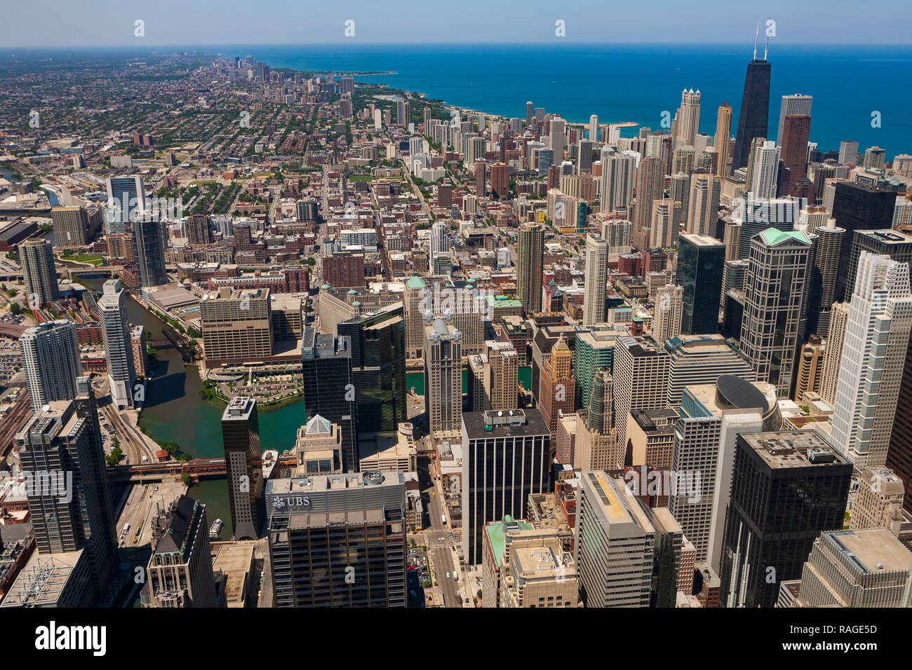 Chicago, Illinois, allgemein bekannt als die Windy-City, ist die dritte bevölkerungsreichste Stadt in den Vereinigten Staaten. Stockfoto