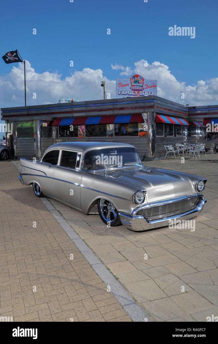 1955 Chevy Bel Air angepasste Classic American Auto Stockfoto