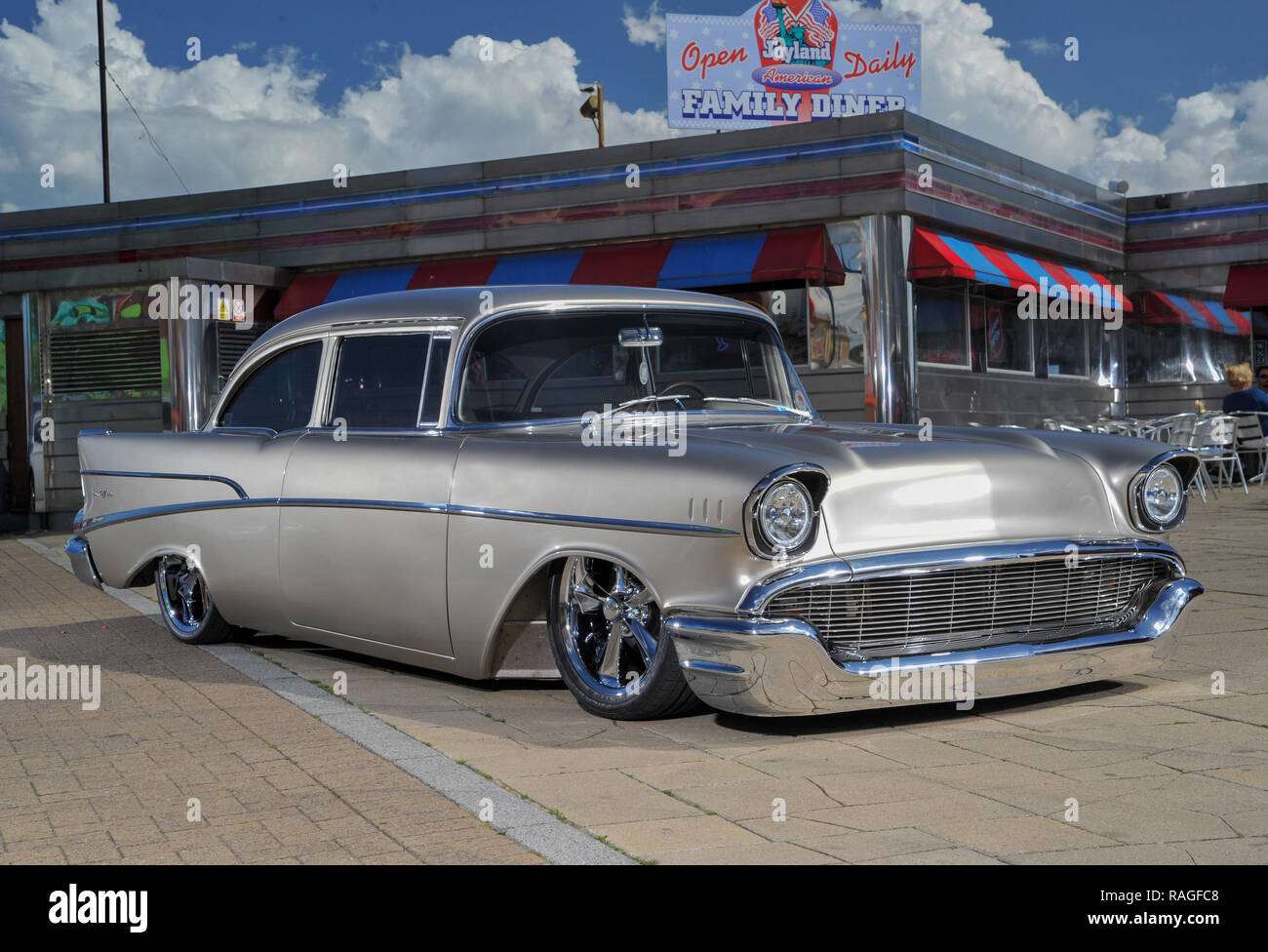1955 Chevy Bel Air angepasste Classic American Auto Stockfoto