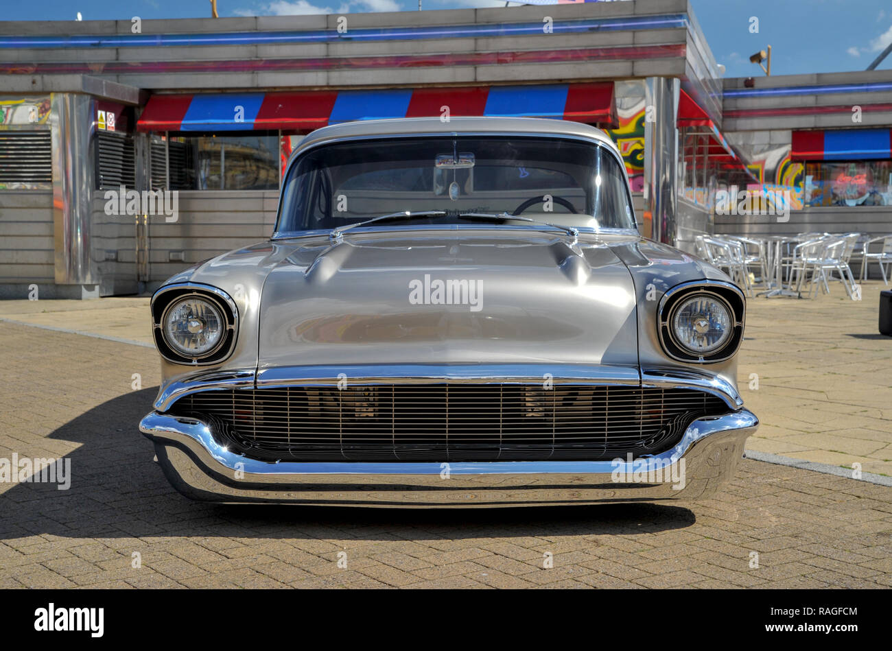 1955 Chevy Bel Air angepasste Classic American Auto Stockfoto