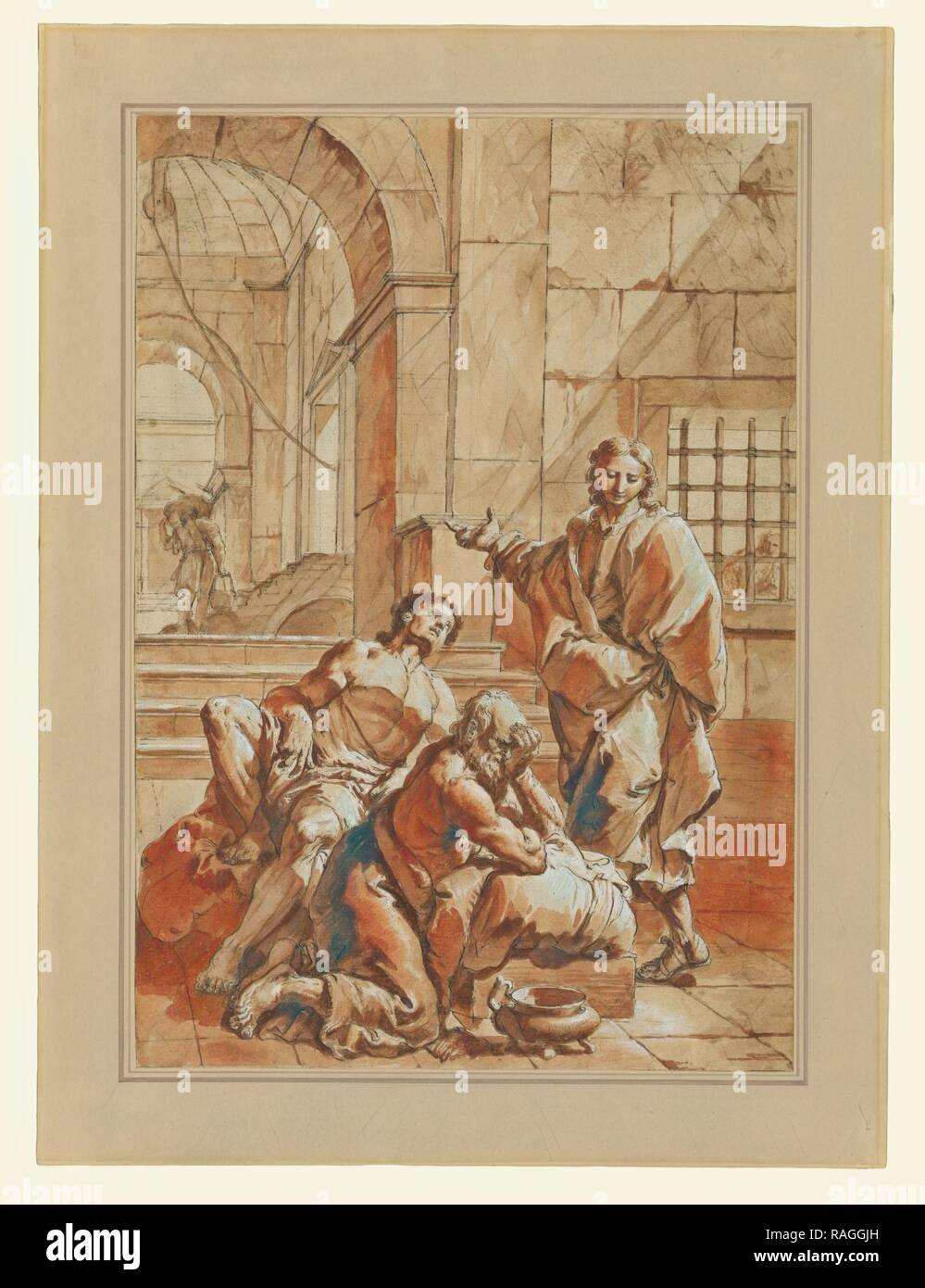 Joseph Interpretation der Träume von seinen Mitgefangenen, Francesco Fontebasso Salvator (Italienisch, 1707 - 1769), über Neuerfundene Stockfoto
