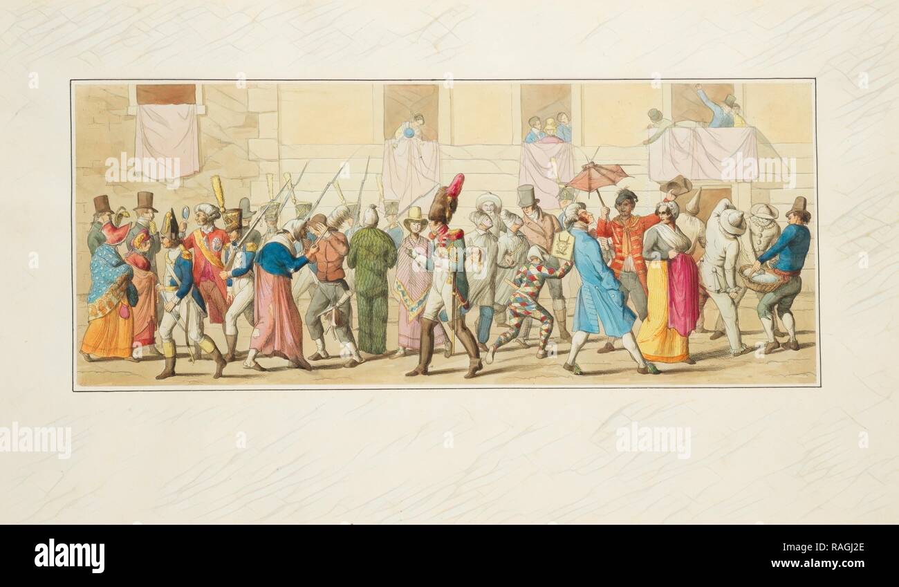 Il Carnevale di Roma, Mörner, Hjalmar, 1794-1837, Ca. 1820. Neuerfundene durch Gibon. Klassische Kunst mit einem modernen Touch neuerfundene Stockfoto