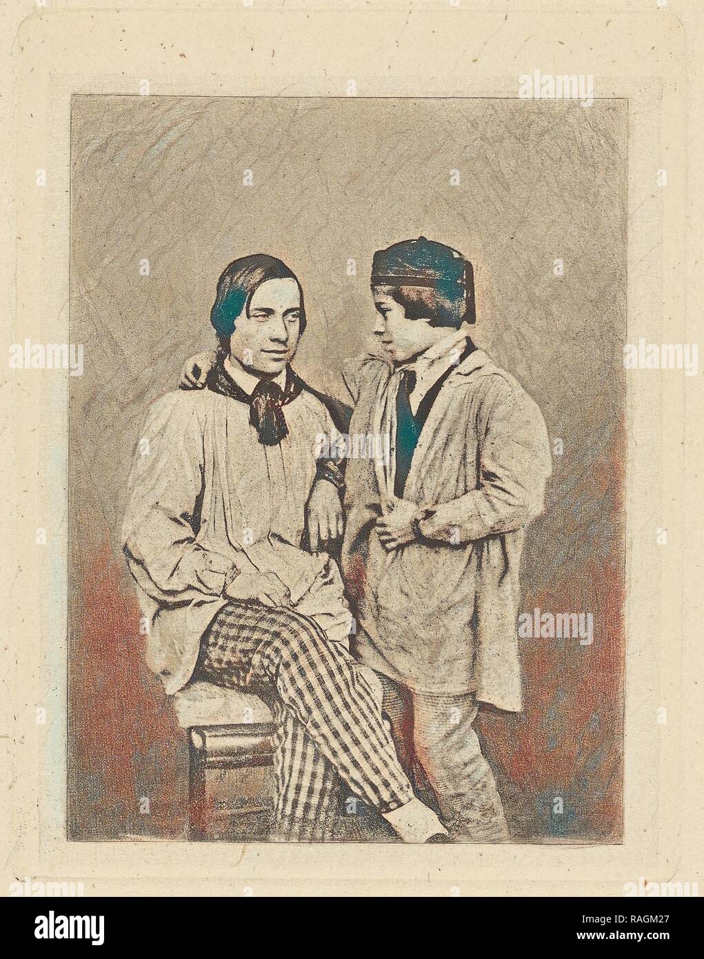 Mann und Junge, Armand-Hippolyte-Louis Fizeau (Französisch, 1819 - 1896), Nöel-Marie - Paymal Lerebours (Französisch, 1807 - 1873 überarbeitet Stockfoto