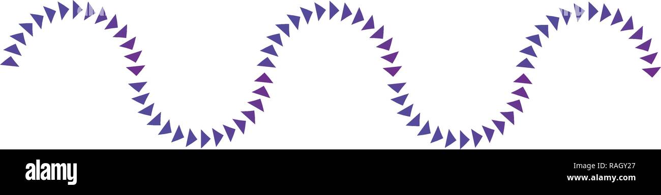 Gepunktete Dreiecke Sinus Welle. Dreieck weg. Kann für Infografiken verwendet werden. Geometrische Clean Design Stock Vektor