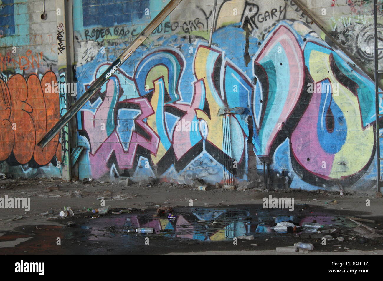 Detroit Urban Graffiti Stockfoto