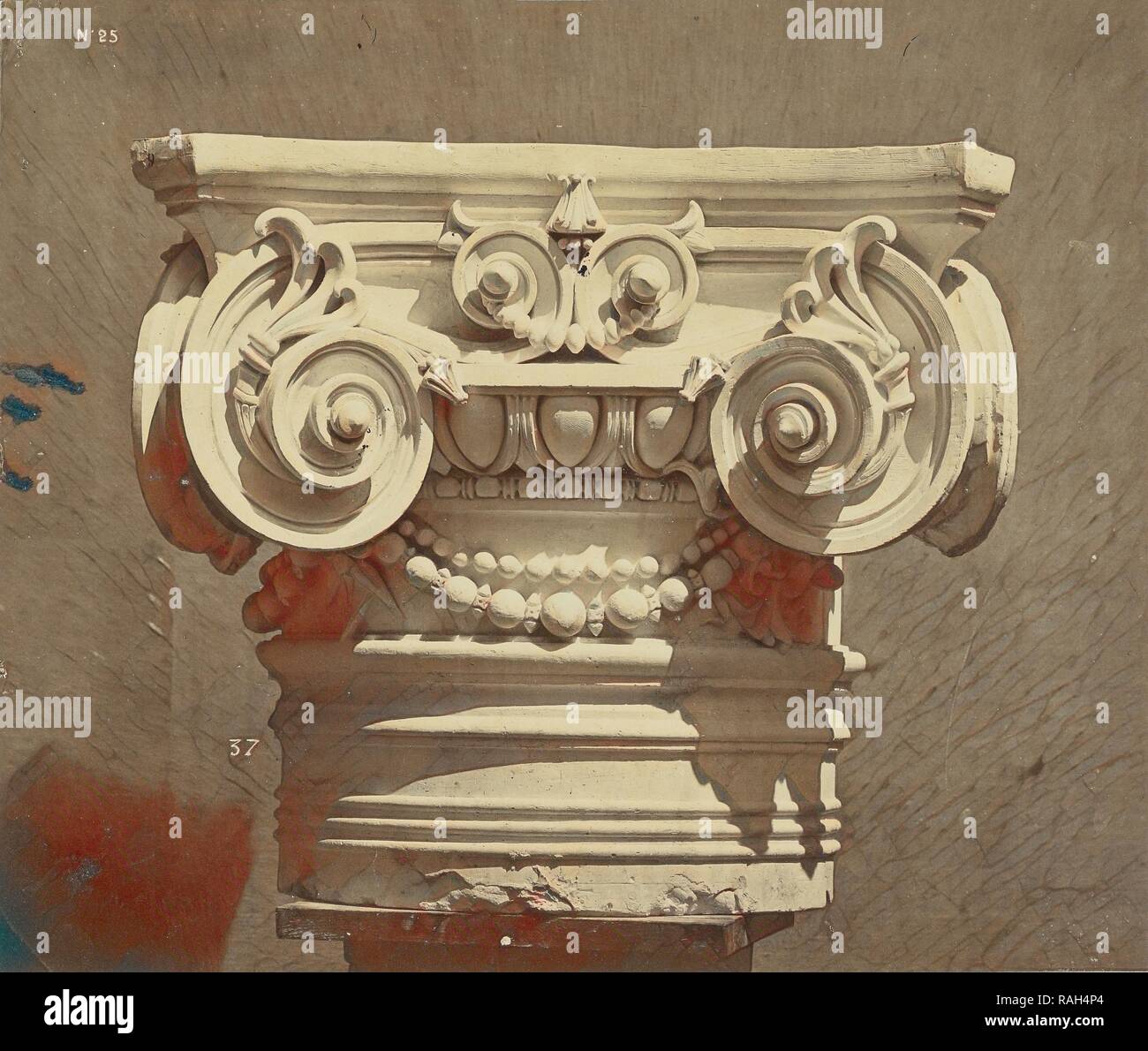 Chapiteau des Colonnes du Grand Escalier, Louis-Émile Durandelle (Französisch, 1839 - 1917), Paris, Frankreich, um 1875 neu konzipiert Stockfoto