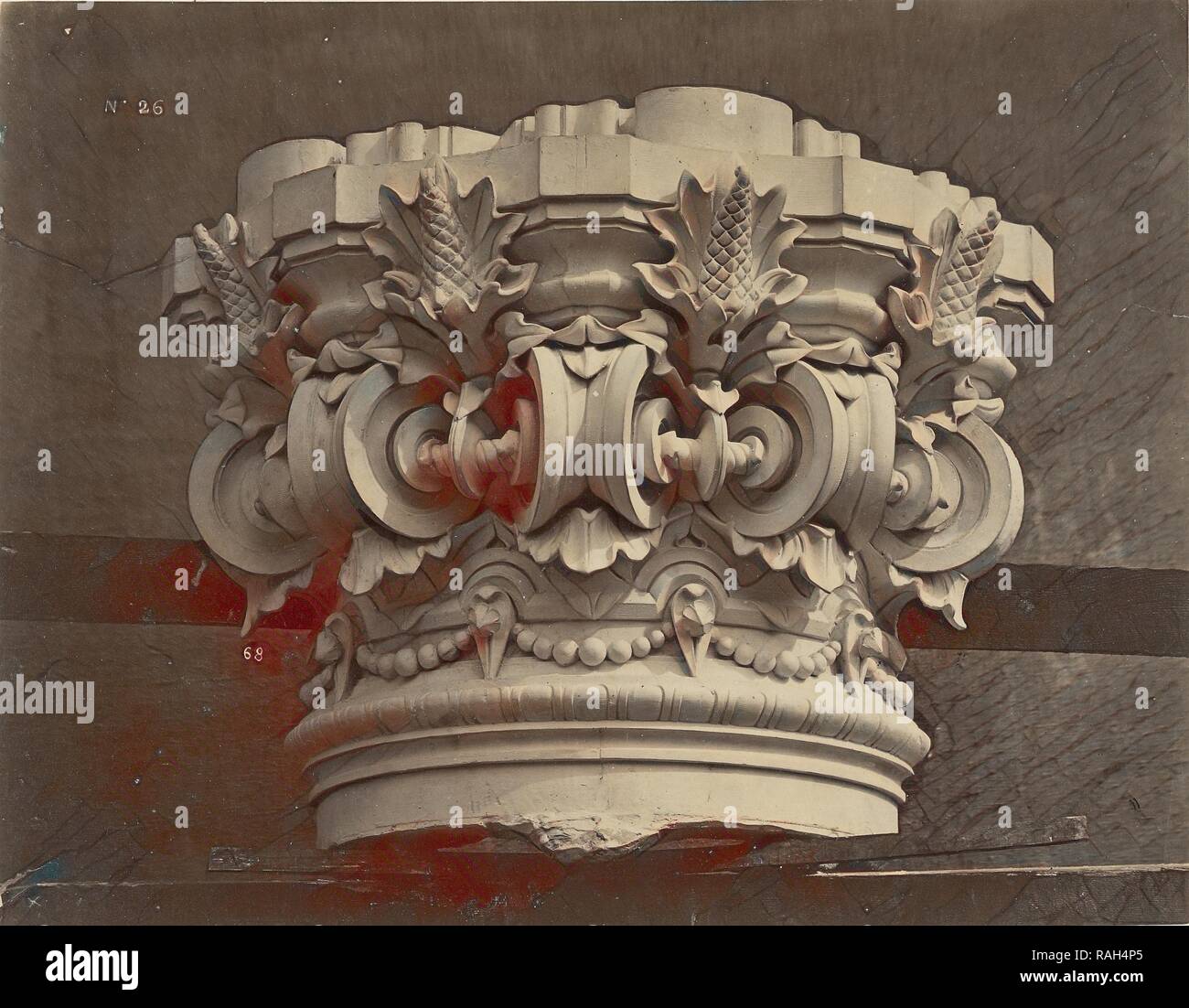 Chapiteau des Colonnes supportant La1re volée du Grand Escalier, Louis-Émile Durandelle (Französisch, 1839 - 1917), Paris neuerfundene Stockfoto