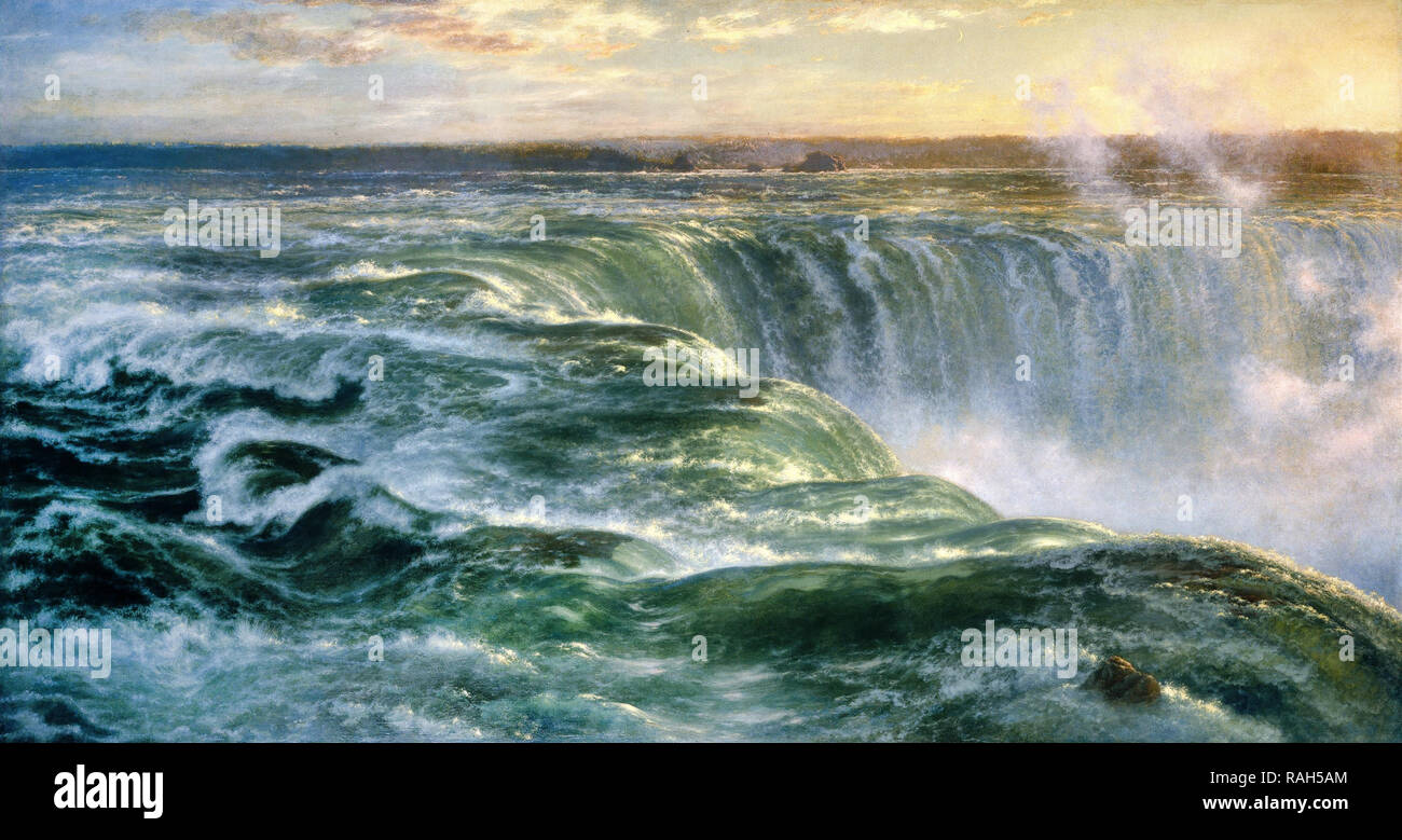Louis Remy Mignot, Niagara 1866 Öl auf Leinwand, Brooklyn Museum, New York City, USA. Stockfoto