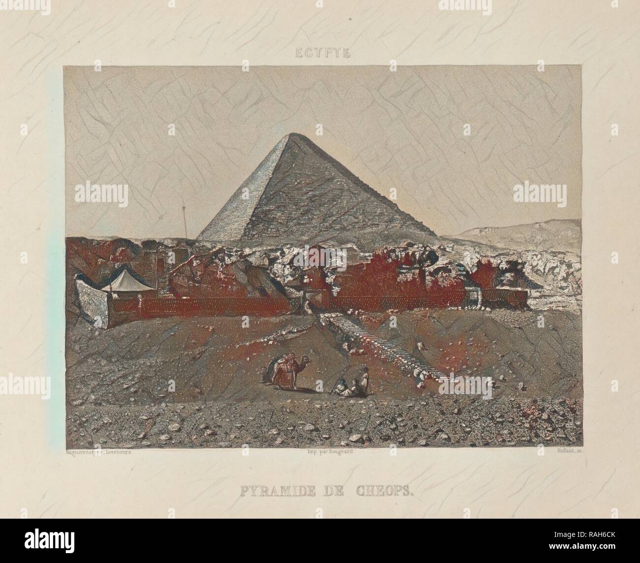 Egypte. Pyramide de Cheops, Nöel-Marie - Paymal Lerebours (Französisch, 1807-1873), Paris, Frankreich, daguerreotypie 1839 Neuerfundene Stockfoto