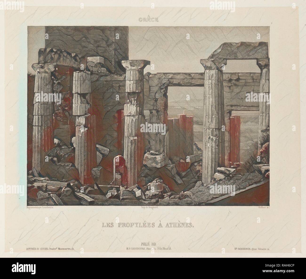 Grece. Les Propylées à Athènes, Paymal Lerebours Nöel-Marie - (Französisch, 1807-1873), Paris, Frankreich, daguerreotypie 1839 Neuerfundene Stockfoto