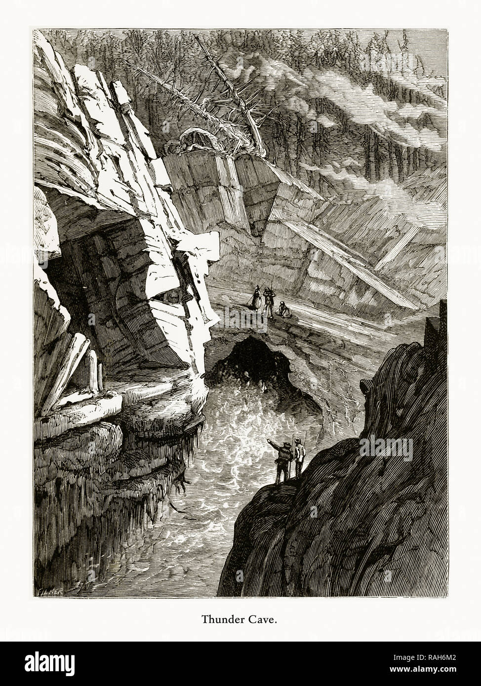 Thunder Cave, Frenchman's Bay, Maine, USA, US-amerikanischen Viktorianischen Gravur, 1872 Stockfoto