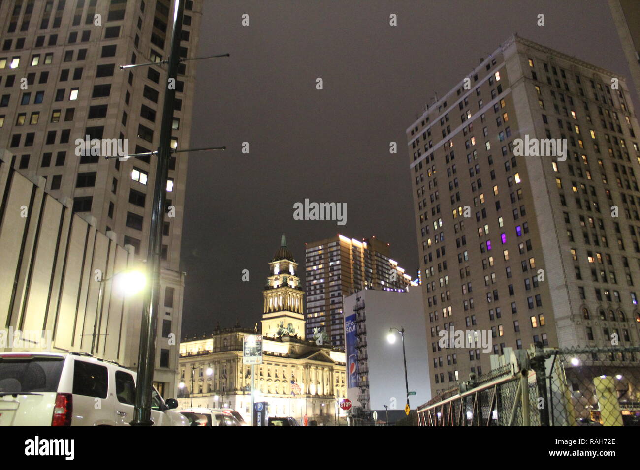 Downtown Detroit, Campus Martius! Stockfoto