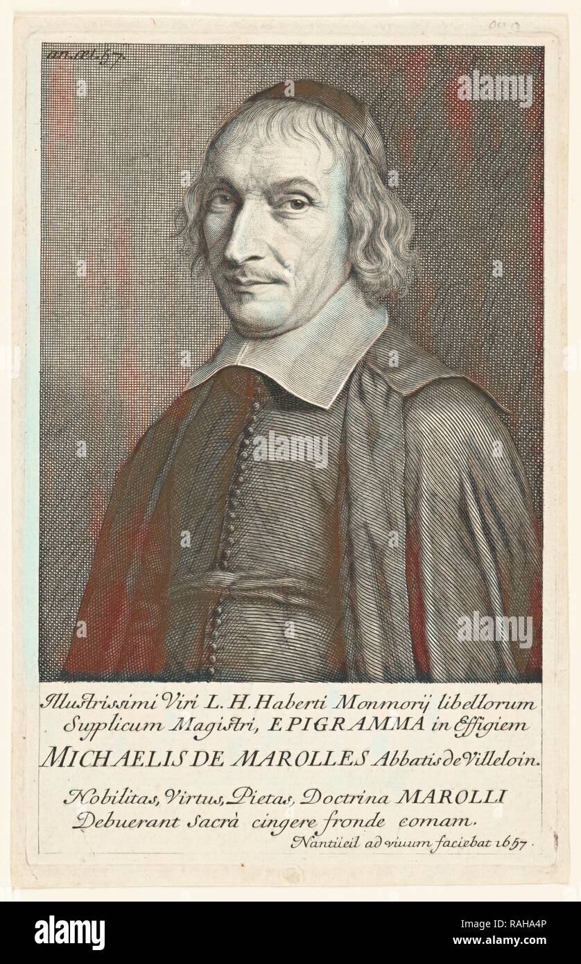 Michel de Marolles, abbé de Villeloin, Nanteuil, Robert, 1623-1678, 1657. Neuerfundene durch Gibon. Klassische Kunst mit einem Neuerfundene Stockfoto
