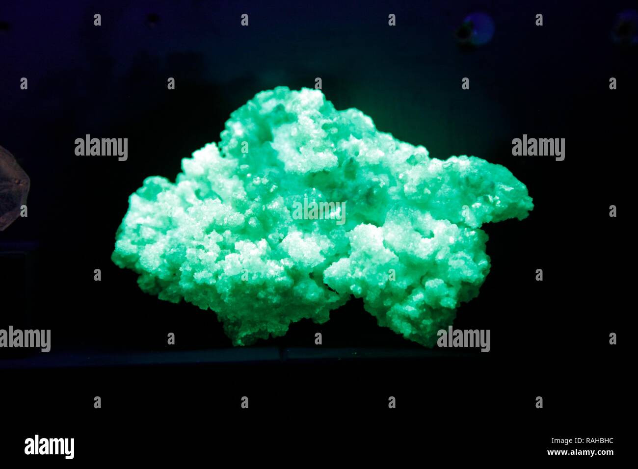 Fluoreszenz, Mineralien, die im Dunkeln leuchten, Sammlung an der Oxford University Museum of Natural History, Universität Oxford Stockfoto