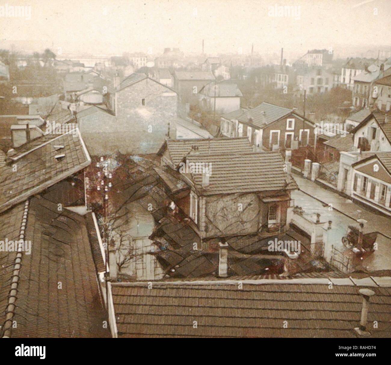 Überschwemmung Pariser Vororten im Jahr 1910, Frankreich, Dating-Jan-1910. Neuerfundene durch Gibon. Klassische Kunst mit einem modernen Touch neuerfundene Stockfoto