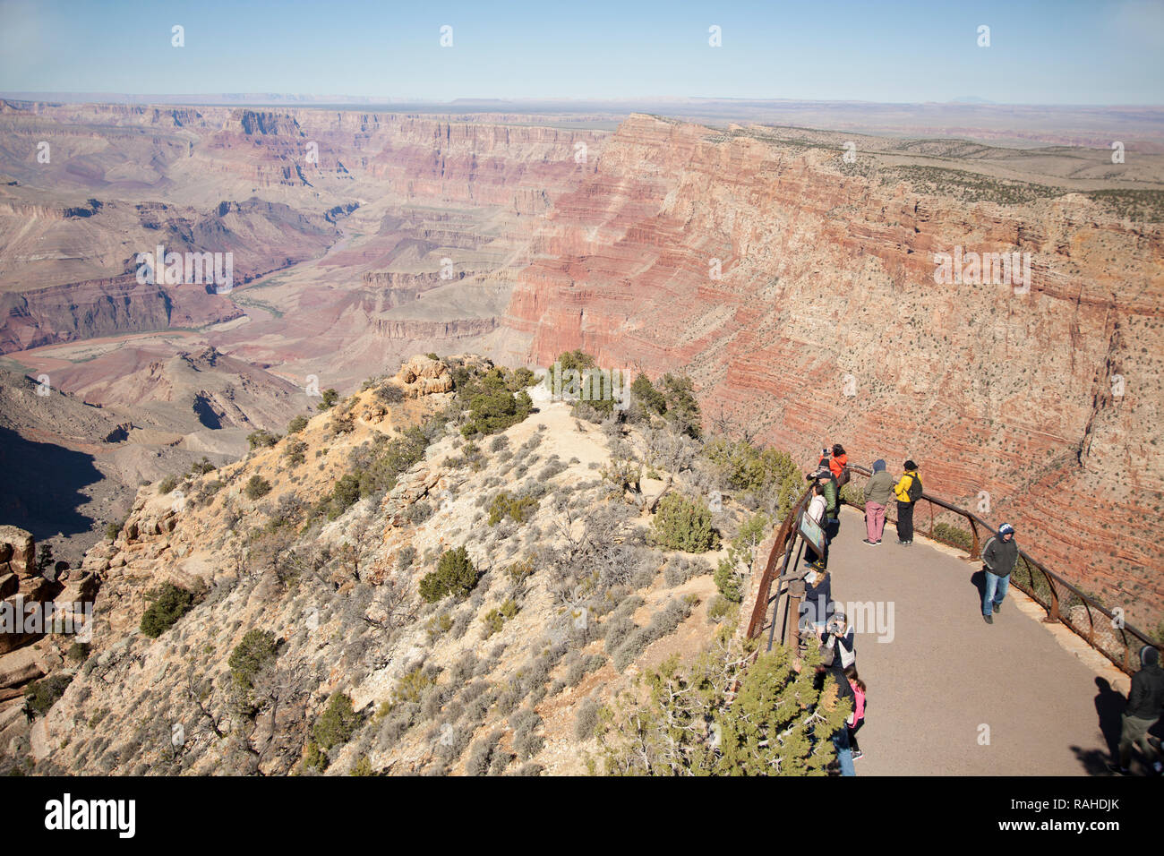 Blick auf den Grand Canyon von Desert View Aussichtspunkt Stockfoto