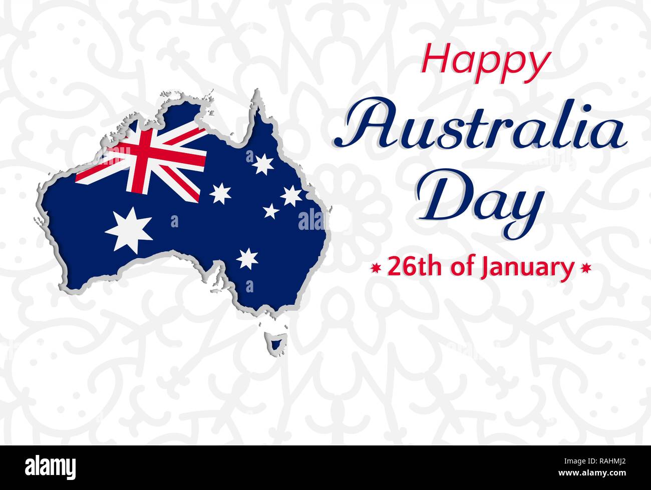 Gerne Australien Tag Hintergrund oder Grußkarte, festliche Vektor-illustration, Australien Independence Day. Karte mit Flagge Australien Stock Vektor