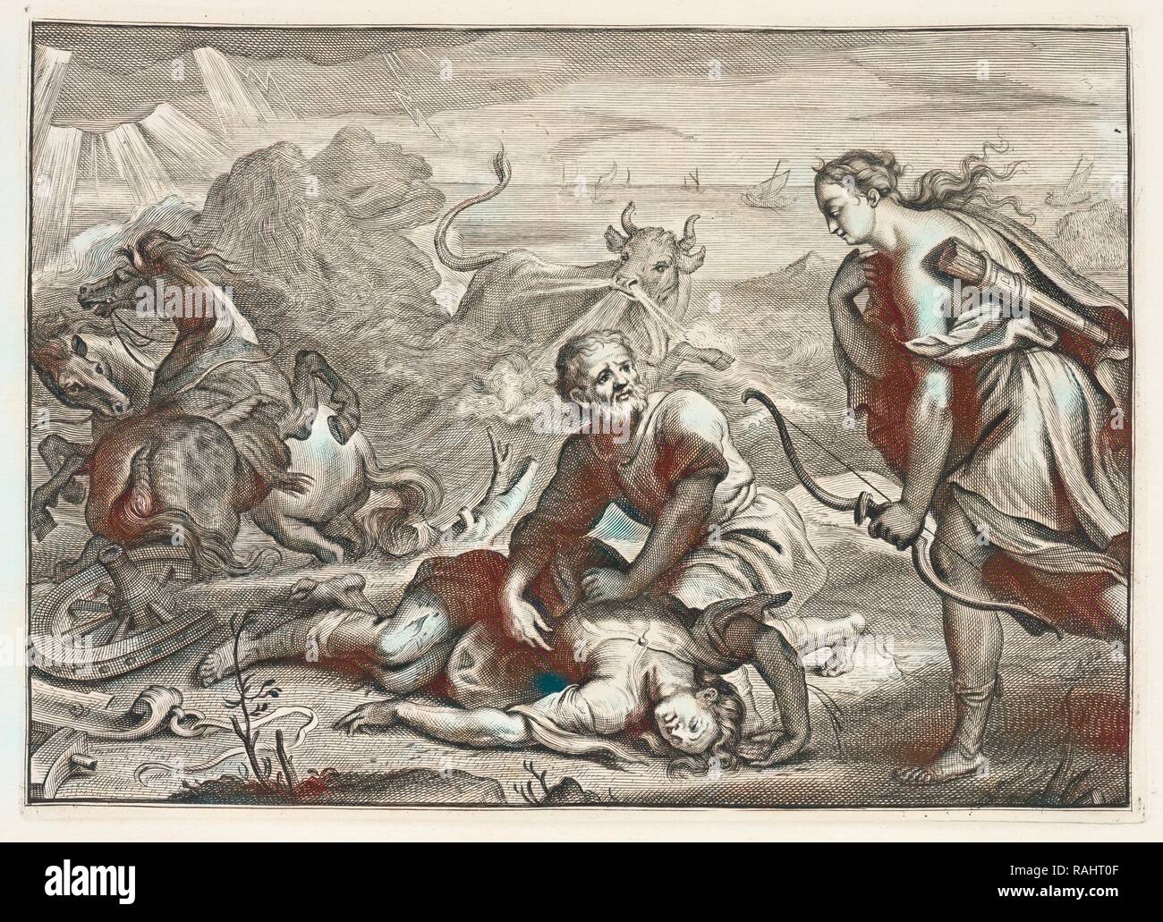 Die Götter der Heilung und die Keuschheit zu den Toten Hippolytos, Les Métamorphoses d'Ovid: en Latin, traduites de Neuerfundene Stockfoto