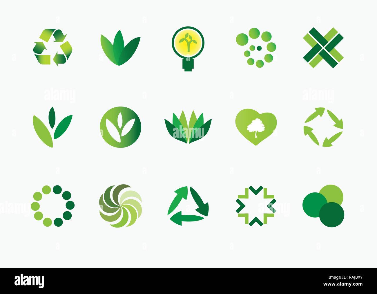 Sammlung Eco Design Elemente, isoliert auf weißem Hintergrund, Vector Illustration Stock Vektor