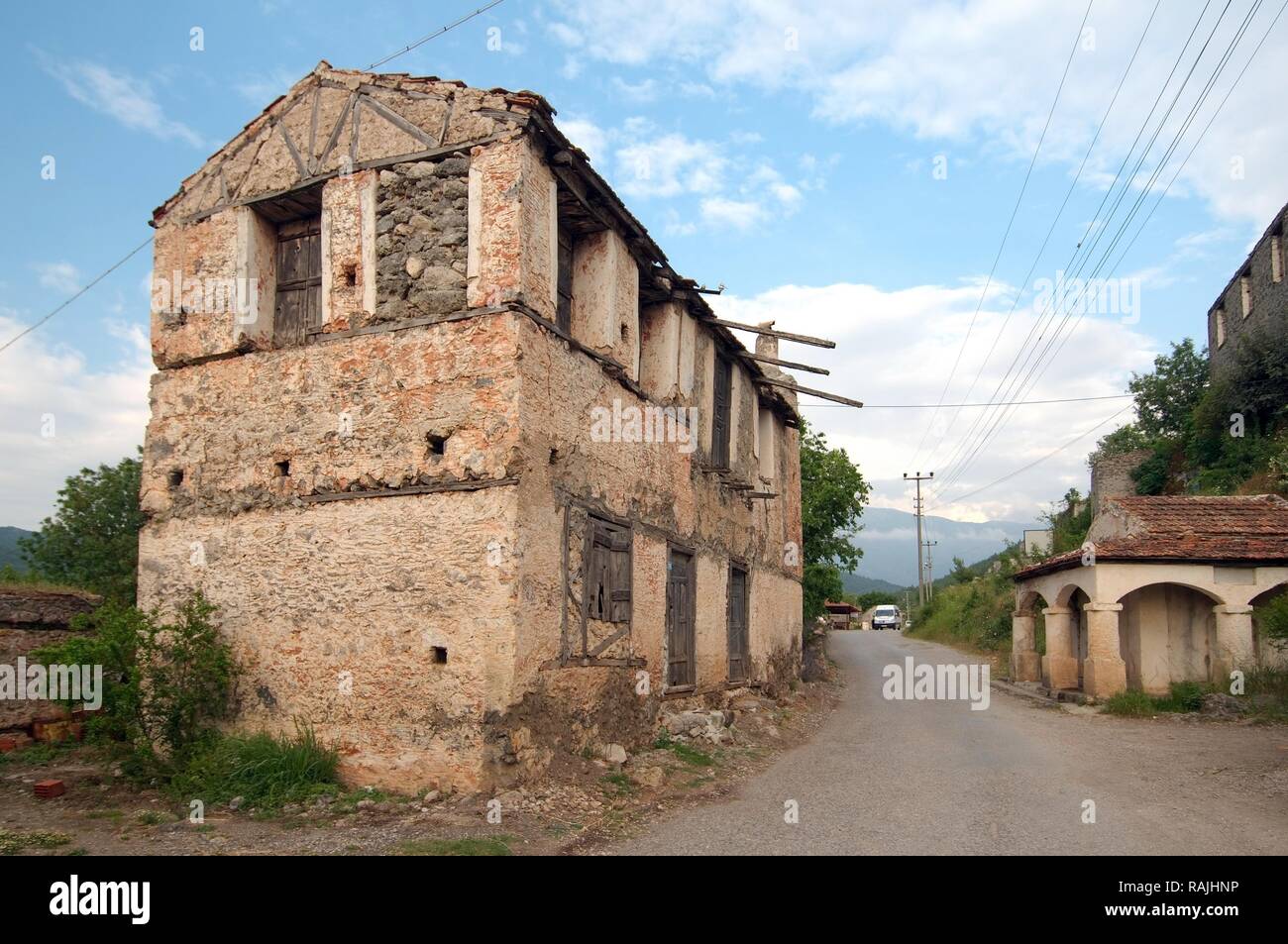 Griechischen ghost Stadt Levissi, Karmylassos, Kayakoey, Türkei Stockfoto