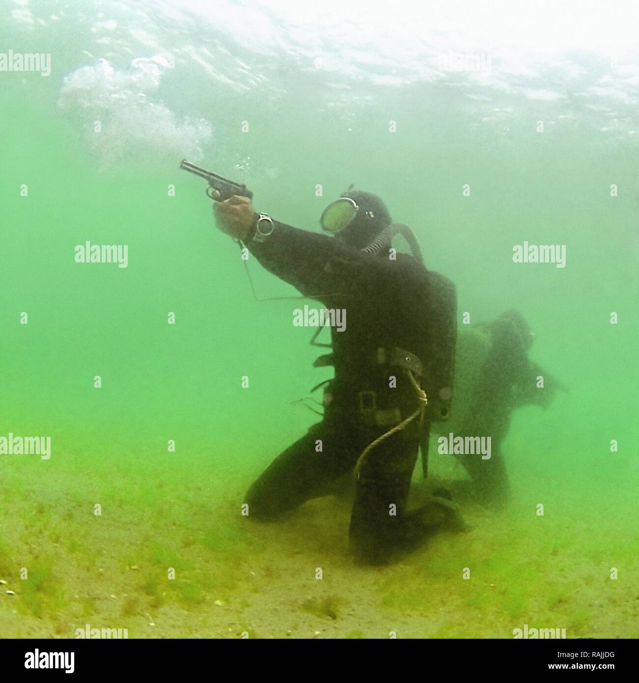 Militär Taucher, Gewehr, Schwarzes Meer, UDSSR, Historische Aufnahme, 1989 Stockfoto