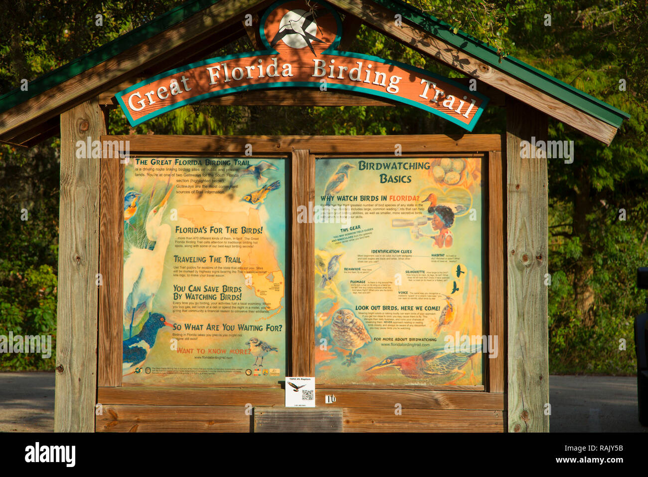 Super Florida Birding Trail Kiosk, Arthur R. Marshall Loxahatchee National Wildlife Refuge, Florida Stockfoto