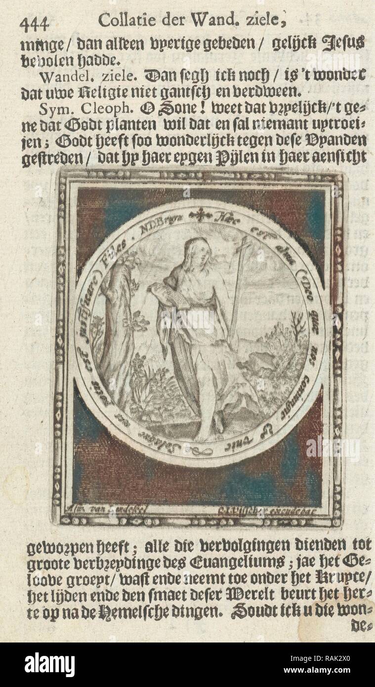 Glauben mit Kreuz und Bibel in Medaillon, Nicolaes de Bruyn, 1581 - 1656. Neuerfundene durch Gibon. Klassische Kunst mit einem Neuerfundene Stockfoto