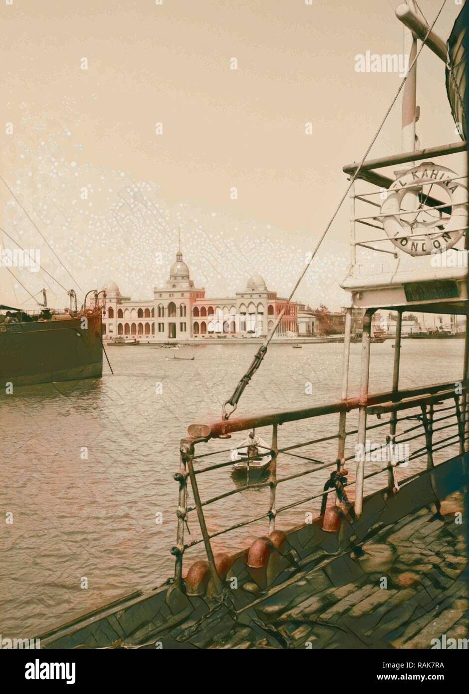 Ägyptische views Port Said. Verwaltungsgebäude der Suez Canal Company 1900, Ägypten, Port Said. Neuerfundene Stockfoto