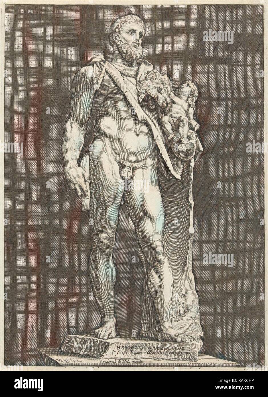 Hercules und Telephos, Nicolaes de Bruyn, Hendrick Goltzius, Frederik de Wit, nach c. 1592-in oder nach c. 1605 Neuerfundene Stockfoto