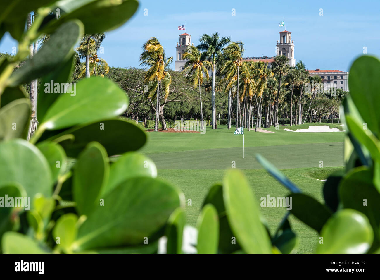 Der Ocean Course, Florida's ältester Golfplatz, im Breakers Oceanfront Resort in Palm Beach, Florida. (USA) Stockfoto
