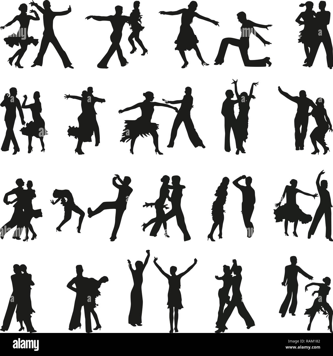 Tanz Personen Silhouette Vektor Stock Vektorgrafik Alamy