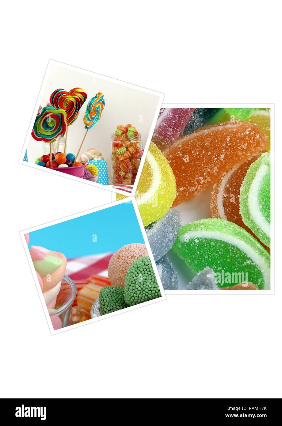 Candy süßen Lolly zuckerhaltigen Collage Foto Stockfoto