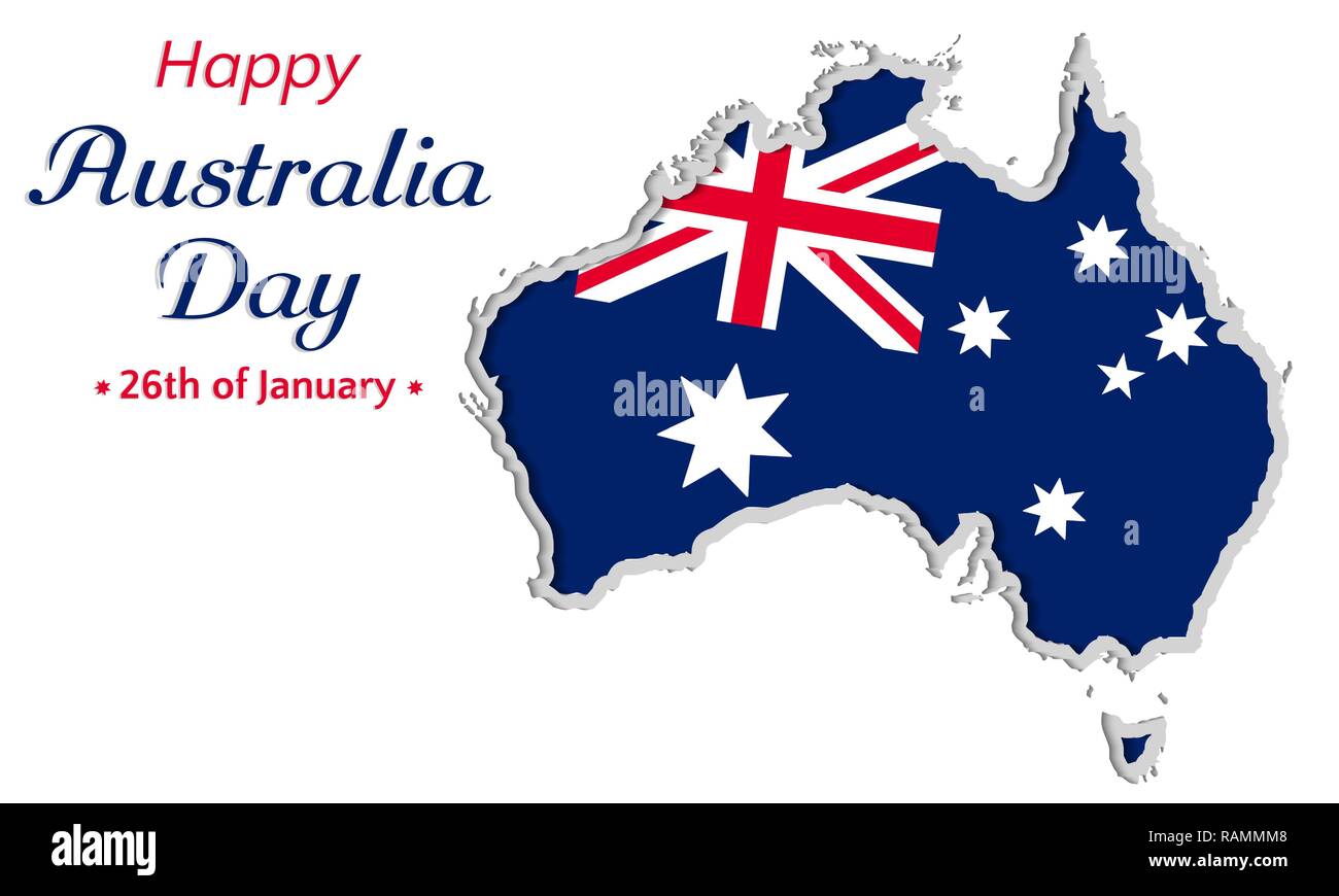 Gerne Australien Tag Hintergrund oder Grußkarte, festliche Vektor-illustration, Australien Independence Day. Karte mit Flagge Australien Stock Vektor