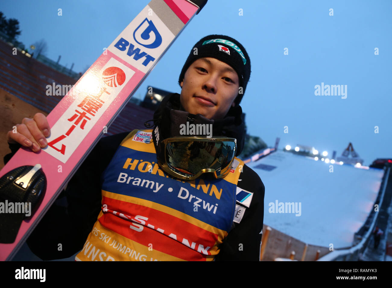 Innsbruck, Österreich. Am 4. Januar, 2019. Viessmann FIS Skisprung Weltcup; Ryoyu Kobayashi (JPN) Credit: Aktion plus Sport/Alamy leben Nachrichten Stockfoto