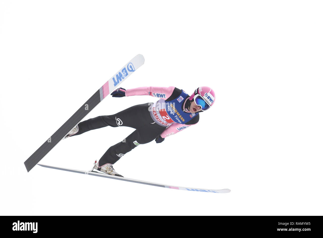 Innsbruck, Österreich. Am 4. Januar, 2019. Viessmann FIS Skisprung Weltcup; Roman Koudelka (CZE) fliegt Credit: Aktion plus Sport/Alamy leben Nachrichten Stockfoto
