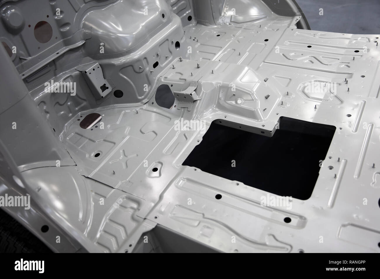 Detail der Blech Lkw im Werk Stockfoto