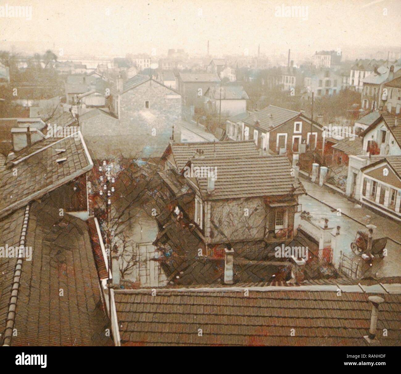 Überschwemmung Pariser Vororten im Jahr 1910, Frankreich, Dating-Jan-1910. Neuerfundene durch Gibon. Klassische Kunst mit einem modernen Touch neuerfundene Stockfoto