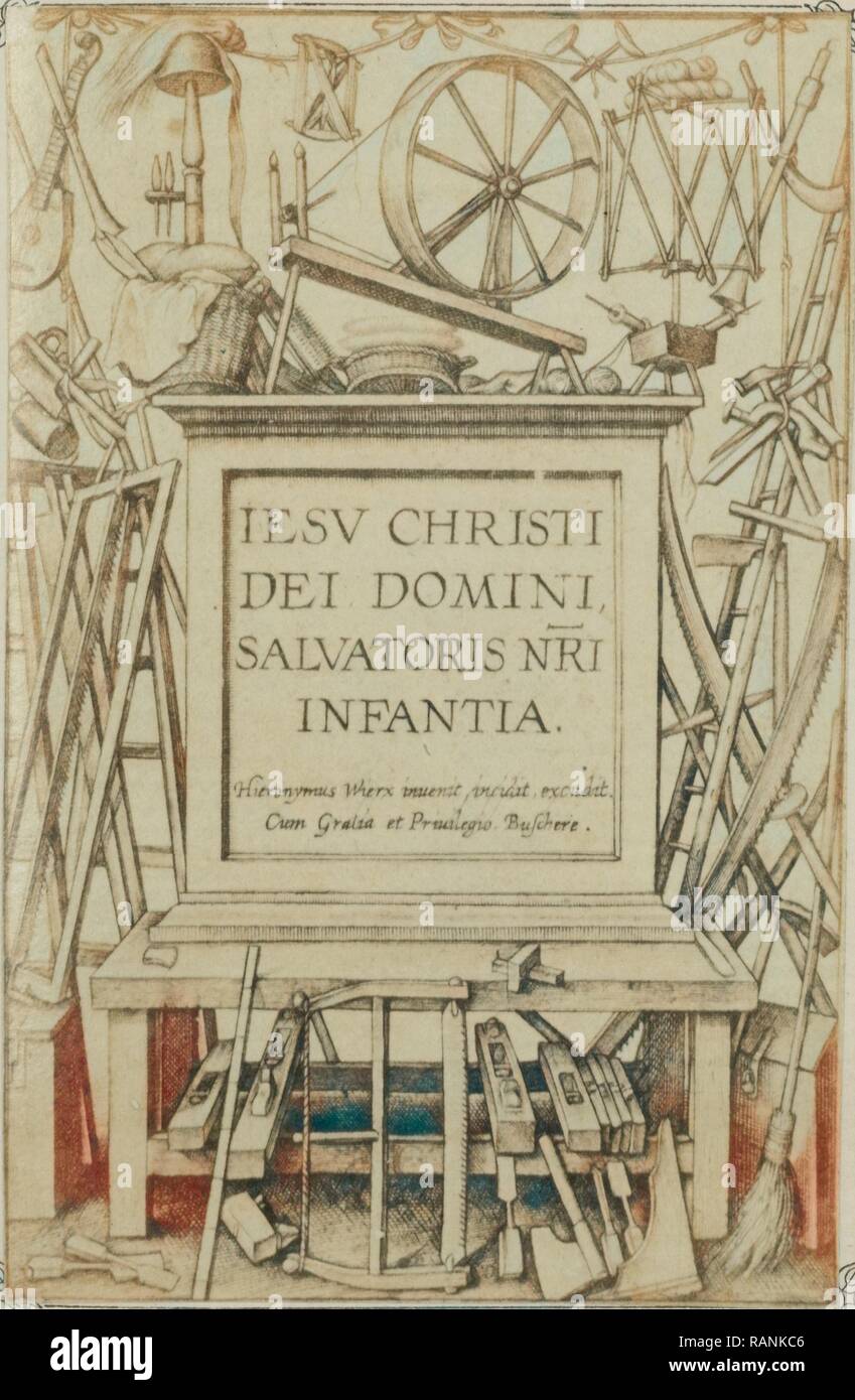 Gravur IESV CHRISTI DEI Salvatoris DOMINIANNI, NRB Infantia, Edmond Fierlants, C. 1855 - C. 1860. Neuerfundene Stockfoto