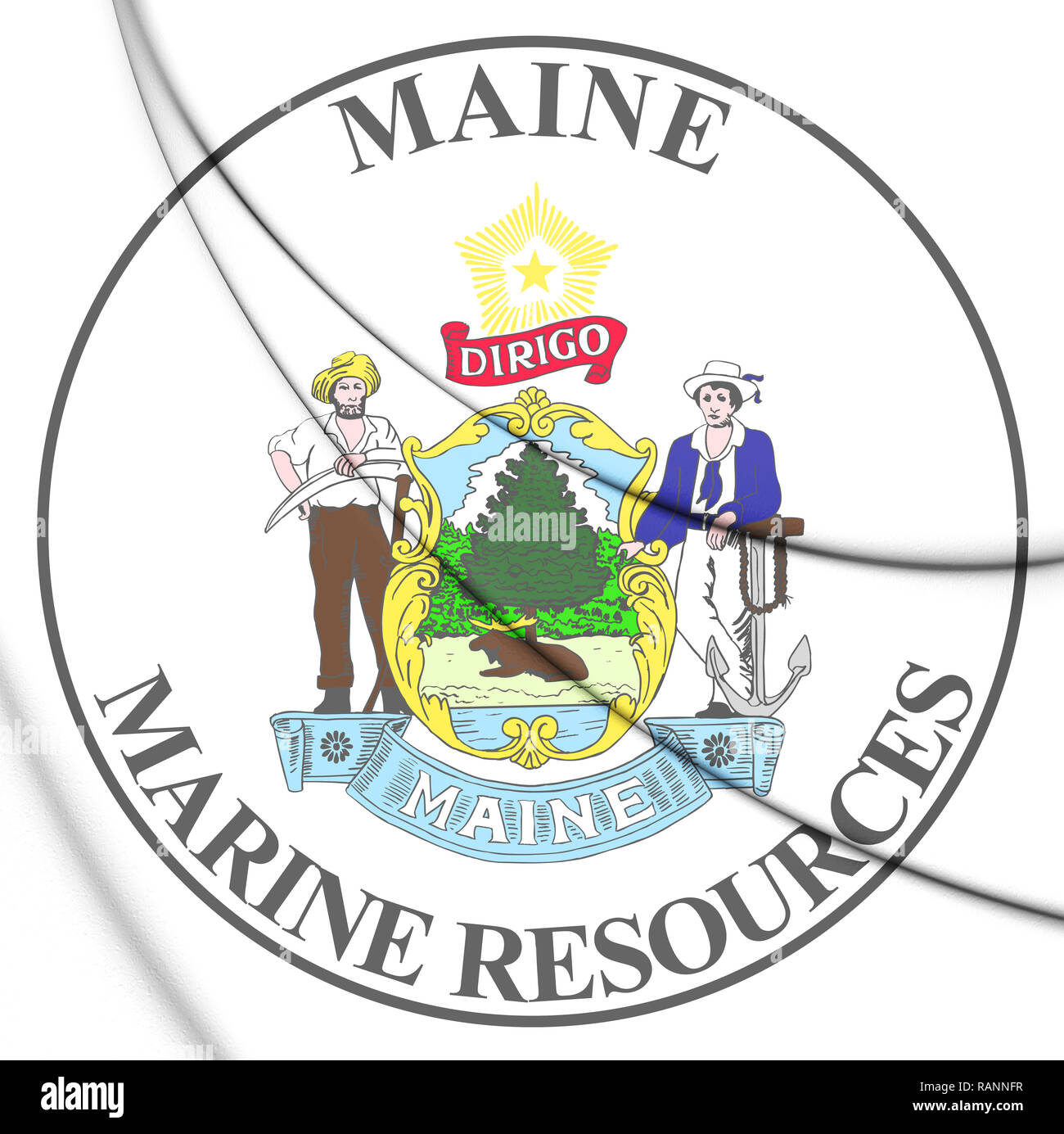 3D-Siegel Institut für Marine Ressourcen, Maine, USA. 3D-Darstellung. Stockfoto