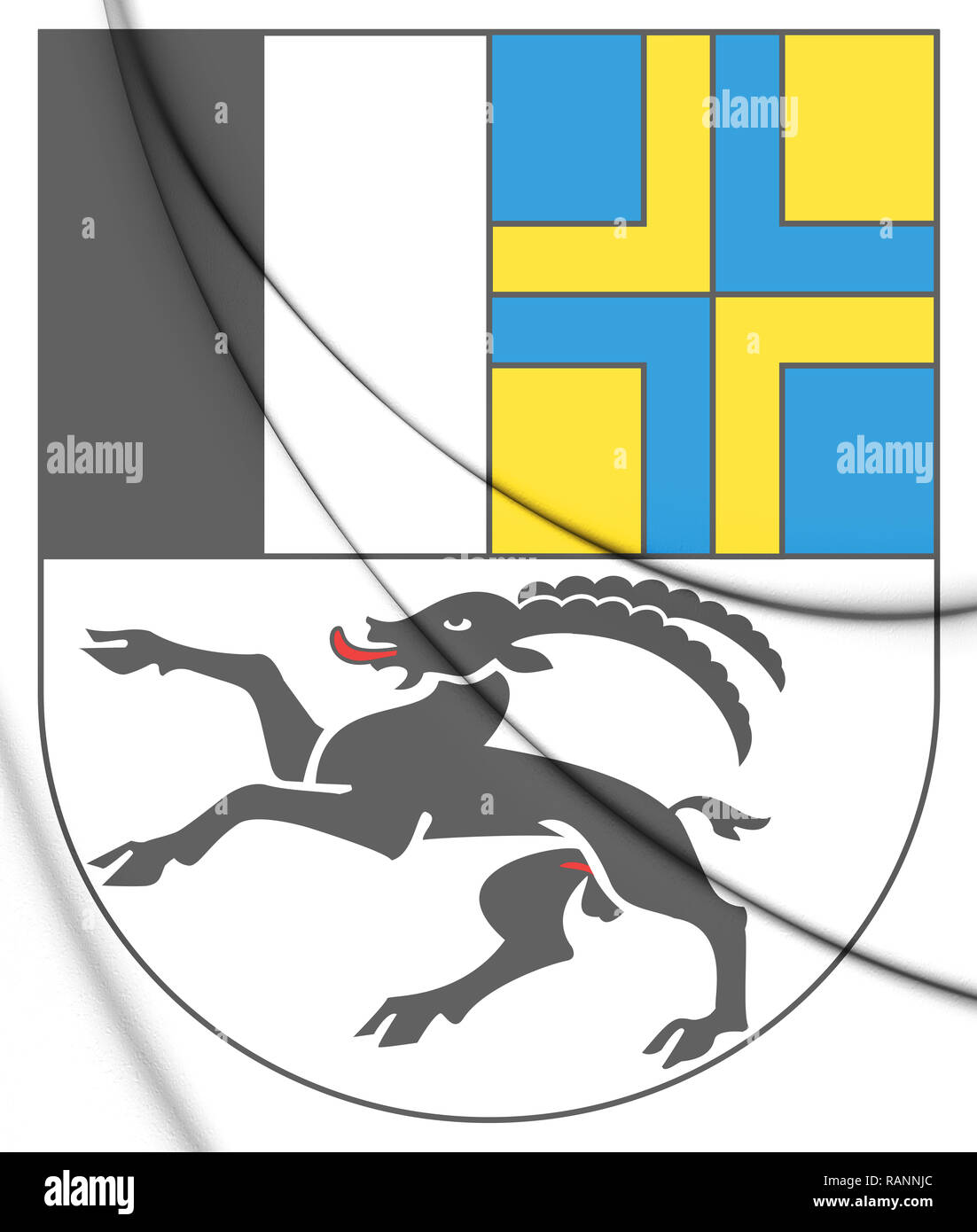 3D-Graubünden Wappen, Schweiz. 3D-Darstellung. Stockfoto