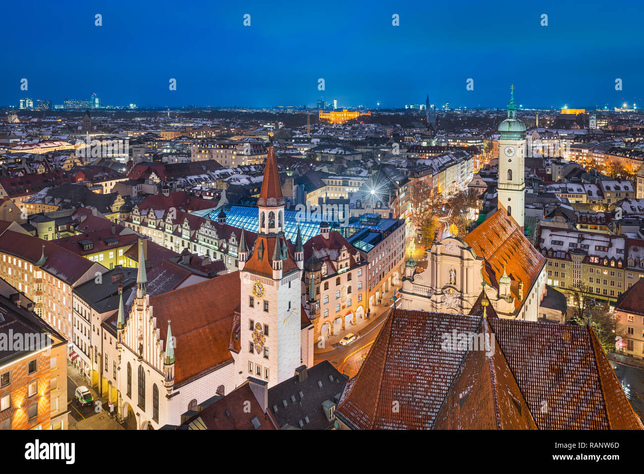 Aerial Panorama München City Center in Deutschland Stockfoto