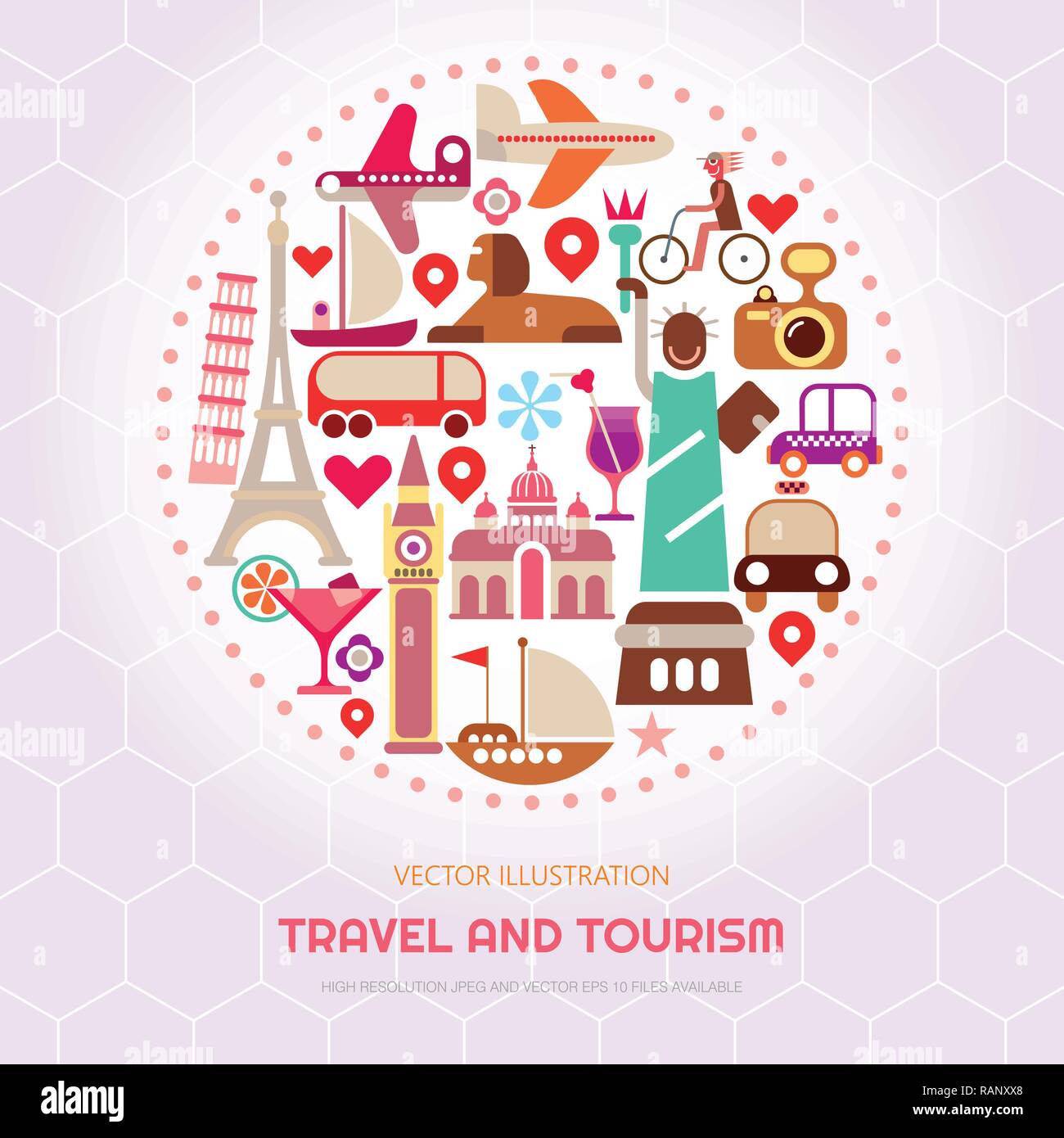 Reise und Tourismus Vector Illustration. Banner Design. Stock Vektor