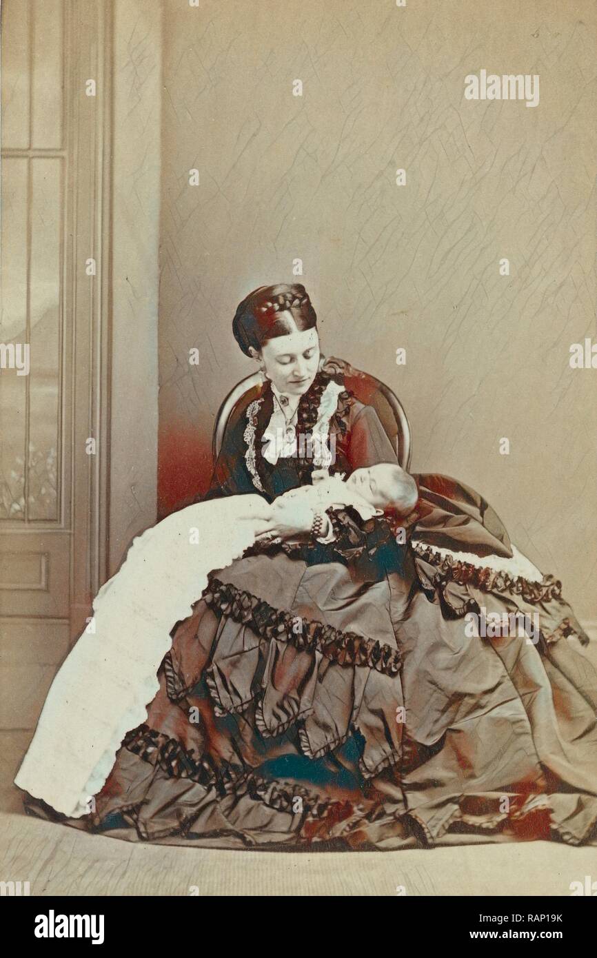 Portrait der Prinzessin Helena von Waldeck Pyrmont mit Baby, Richard Allen & Sohn, C. 1883 - C. 1884. Neuerfundene Stockfoto