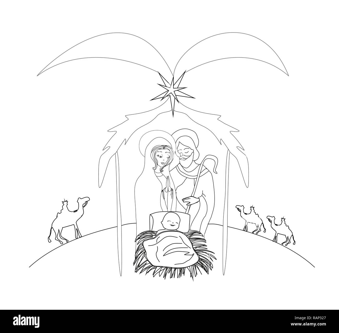 Geburt von Jesus Stock Vektor