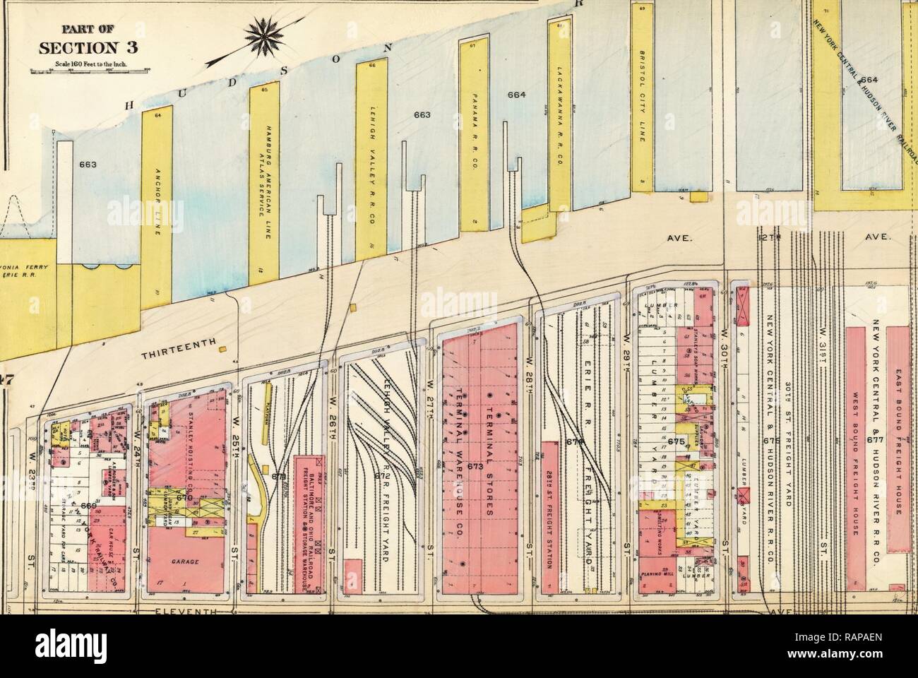 Platte52: von Hudson River Piers 63-72, W. 32nd Street, 11 Avenue und 32nd Street, New York, USA neuerfundene Begrenzt Stockfoto