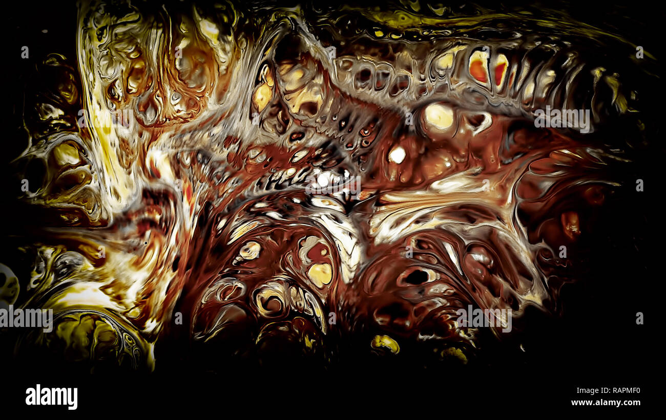 Abstrakte Pinsel Tinte glatte Konzept symmetrische Muster Turbulenzen Stockfoto