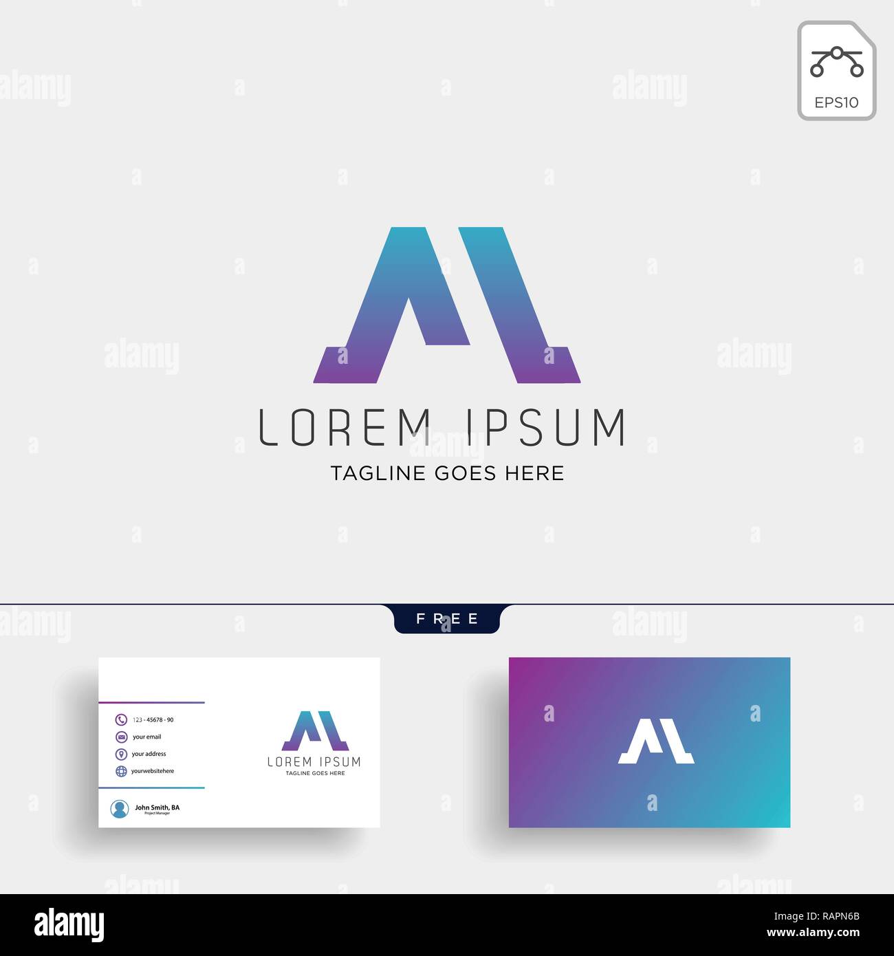 Buchstabe M Logo template Vector Illustration mit Business Card design-Vektor Stock Vektor