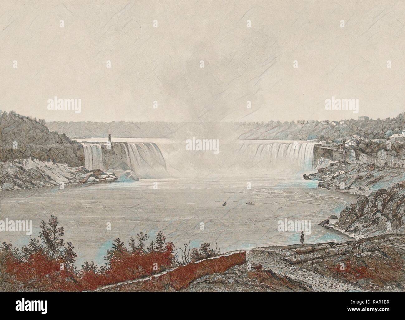 Niagara Falls, Noël Marie Paymal Lerebours, Rittner & Goupil, Hector Bossange, 1840. Neuerfundene durch Gibon. Klassische Kunst neuerfundene Stockfoto