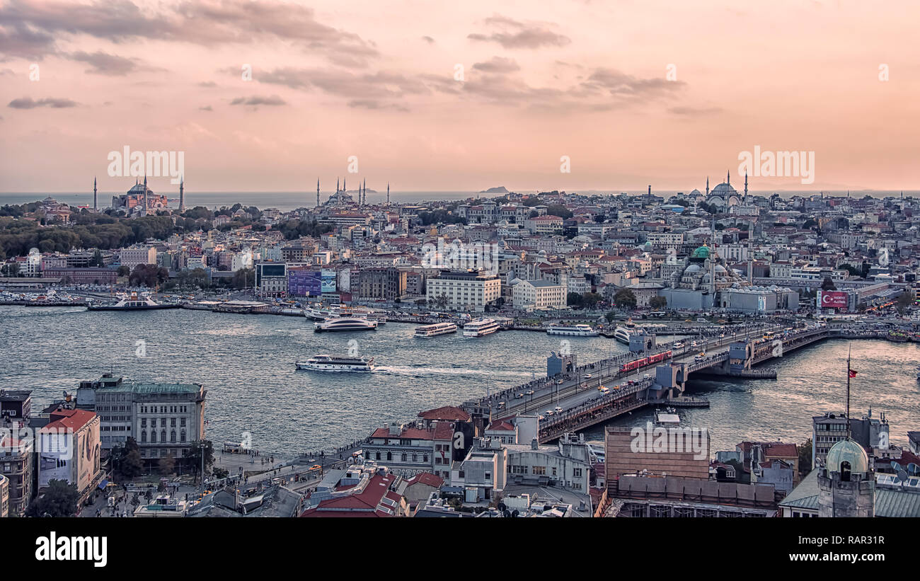Blick auf Istanbul vom Galataturm Stockfoto